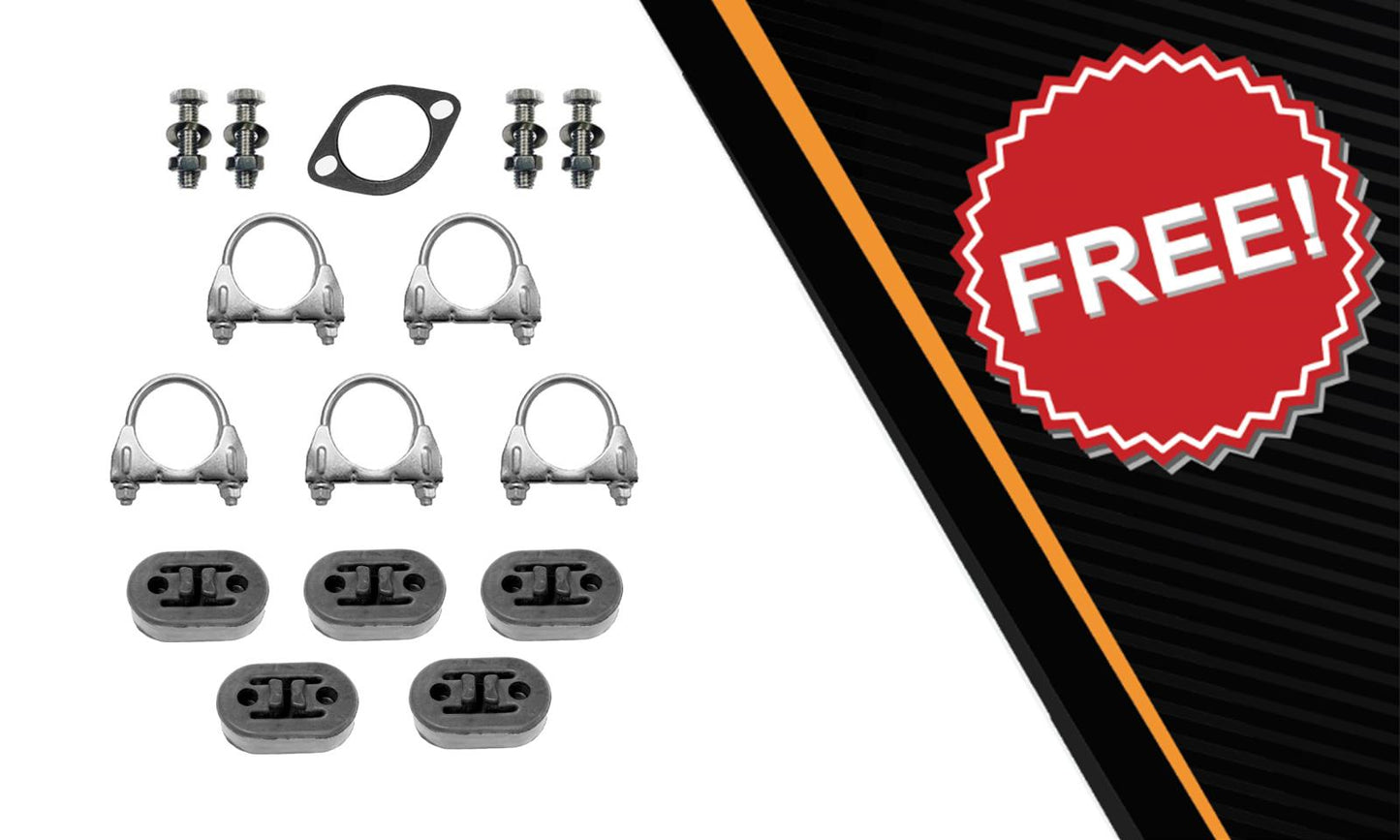 2016-2019 Ford Explorer 3.5L Front & Rear Y Pipe w/ Resonator & Pair of Mufflers Kit | Stainless Steel