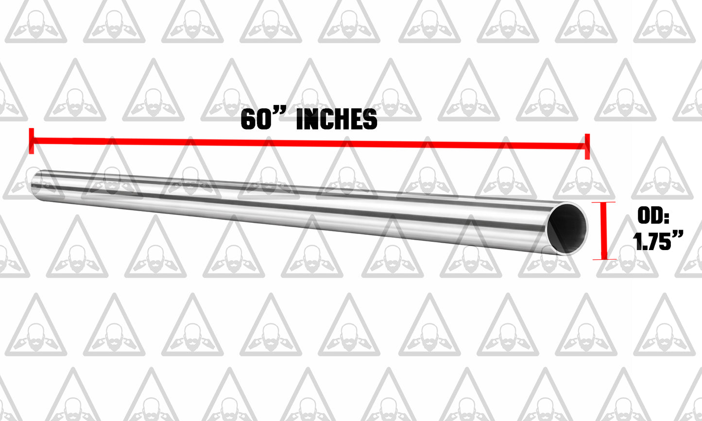 Stainless Steel Universal Straight Exhaust Pipe (5 FT) Long | 1.75" Inches OD