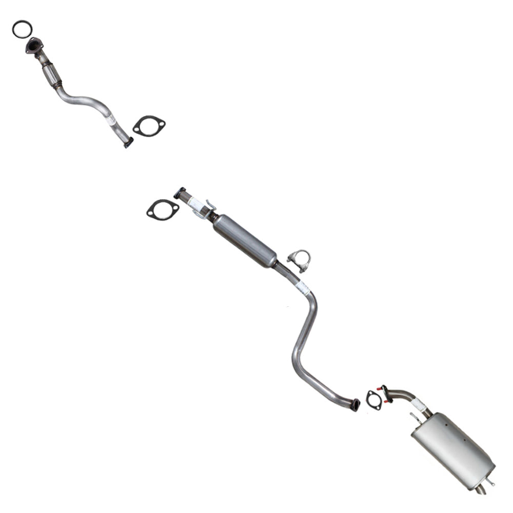 Front Exhaust Pipe, Resonator and Muffler for 2009-2011 Chevy Aveo5 1.6L | 2009 Pontiac G3 1.6L