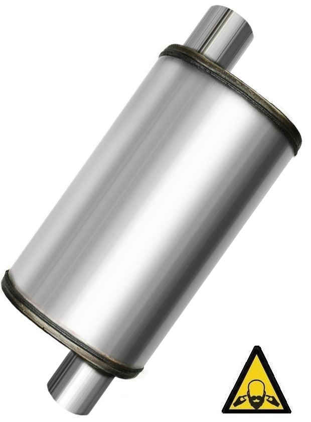 2.5" Inlet 2.5" Outlet Performance Universal Max Flow SS Muffler