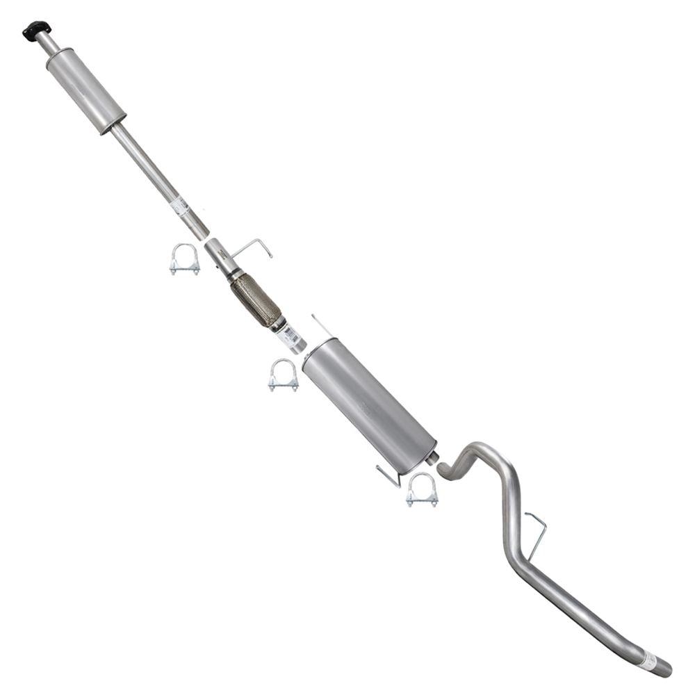 2011-2014 Ford F-150 3.5L 163" WB Stainless Steel Resonator Flex Pipe w/ Muffler & Tail Pipe Kit