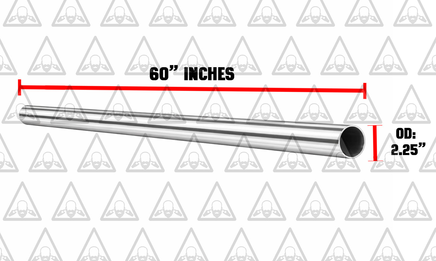 Stainless Steel Universal Straight Exhaust Pipe (5 FT) Long | 2.25" Inches OD