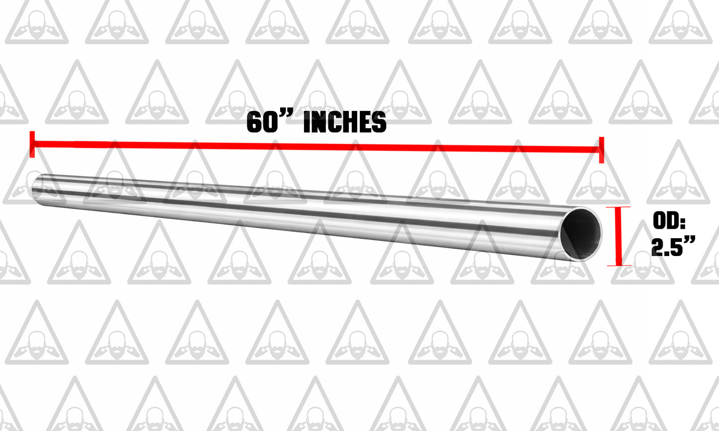 Stainless Steel Universal Straight Exhaust Pipe (5 FT) Long | 2.5" Inches OD