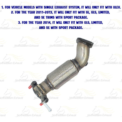 2011-2014 Hyundai Sonata 2.4L Exhaust Front Flex Pipe with Rear Catalytic and intermediate  Pipe Kit | EPA Approved