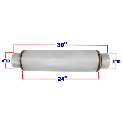Colt Exhaust | Stainless Steel Universal Performance Diesel Muffler Exhuast Pipe (4"ID/OD x 30"Long) | Automotive Replacement Part