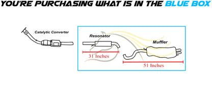 2000-2006 Volkswagen Golf 1.8L | 1999-2005 Volkswagen Golf 2.8L Exhaust Resonator Pipe and Muffler with Hanger