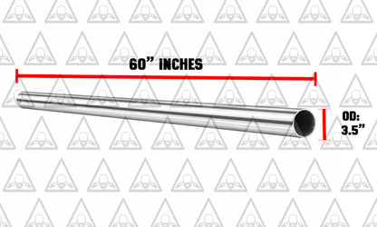 Stainless Steel Straight Exhaust Pipe 3.5" ID/OD x 5' ft long w/ 2 band clamps