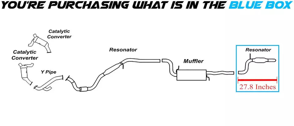 Exhaust Resonator Pipe for 2008-2010 Chrysler Town & Country/ Dodge Grand Caravan | 2009-2010 Volkswagen Routan