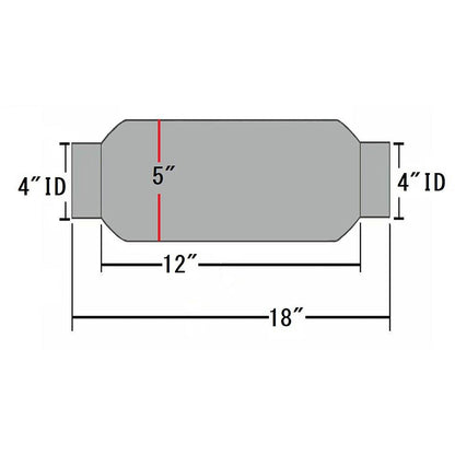 Stainless Steel Performance Resonator | 4"ID | 12" Body | 18" Long  - 2 Packs