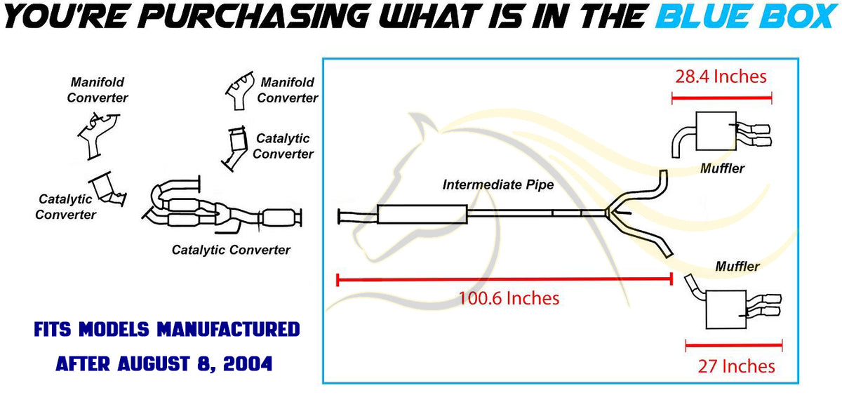 2004-2008 Nissan Maxima 3.5L Intermediate Pipe with Pair of Mufflers | Stainless Steel