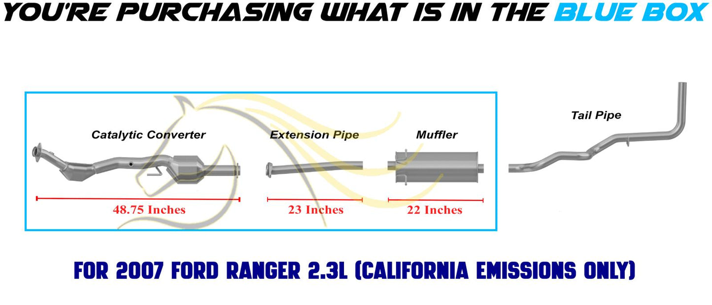 EPA Approved Catalytic Exhaust System Kit for 2007-2011 Ford Ranger & 2007-2009 Mazda B2300 2.3L