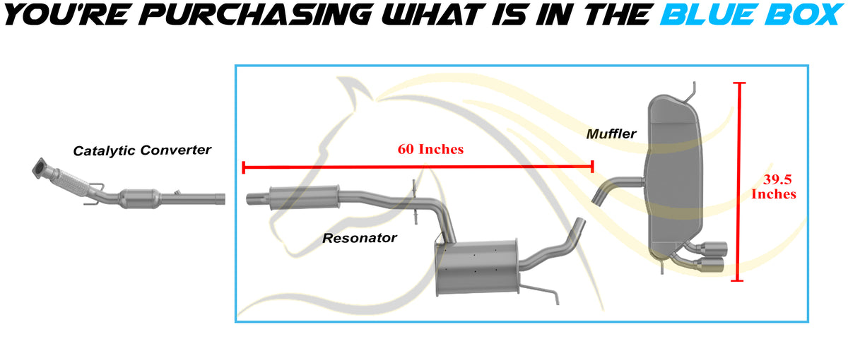2010-2014 Volkswagen Golf 2.5L and 2006-2009 Volkswagen Rabbit 2.5L Exhaust Resonator Pipe and Muffler