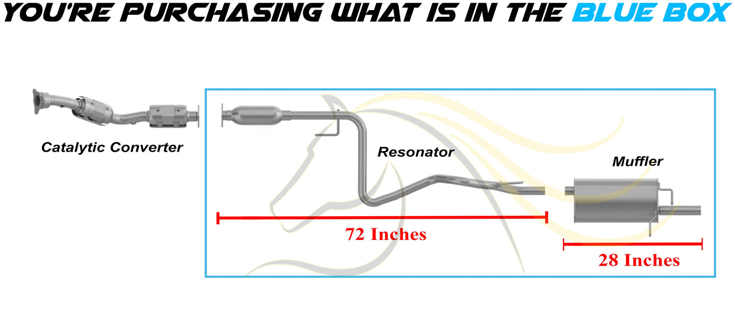 2006-2010 Chevy HHR 2.2L Resonator and Muffler Exhaust System Kit