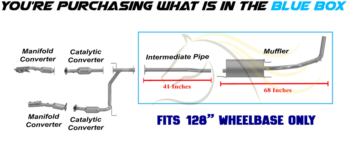 2013-2015 Toyota Tacoma 4.0L 128in WB Intermediate Pipe w/ Muffler Exhaust Kit | Stainless Steel