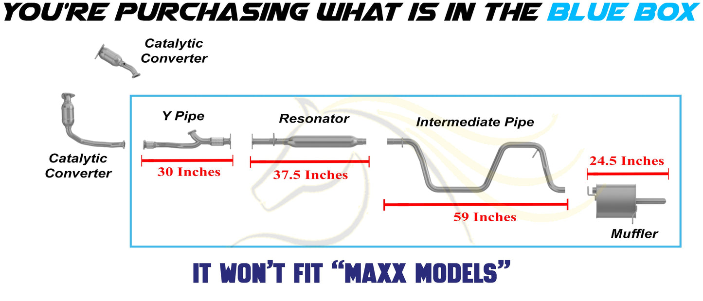 2004 Chevy Malibu 3.5L Exhaust Y-Pipe, Resonator, Intermediate Pipe and Muffler | Not fit to MAXX Trim