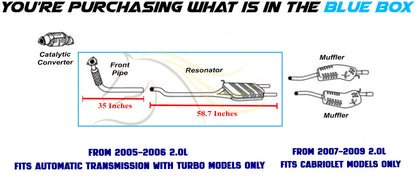 2005-2009 Audi A4 Quattro 2.0L Front Flex Pipe & Resonator