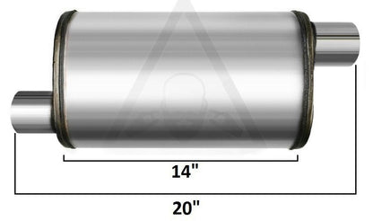 2.5" Inlet 2.5" Outlet Performance Universal Max Flow SS Muffler