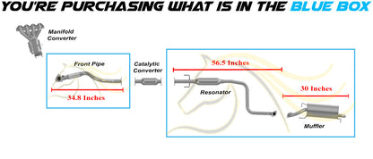 Front Exhaust Pipe, Resonator and Muffler for 2009-2011 Chevy Aveo5 1.6L | 2009 Pontiac G3 1.6L