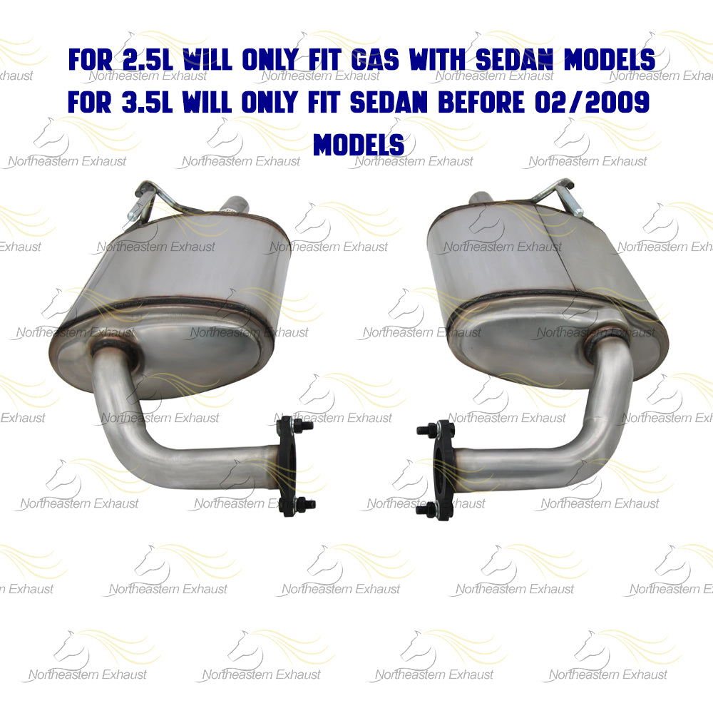 2007-2009 Nissan Altima 2.5L/3.5L Passenger and Driver-Side Exhaust Muffler