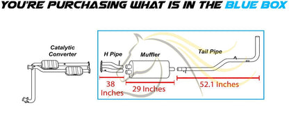H Pipe, Muffler, and Tail Pipe for 1996-1999 Chevy/GMC C/K 1500 5.7L - 141.5" WB