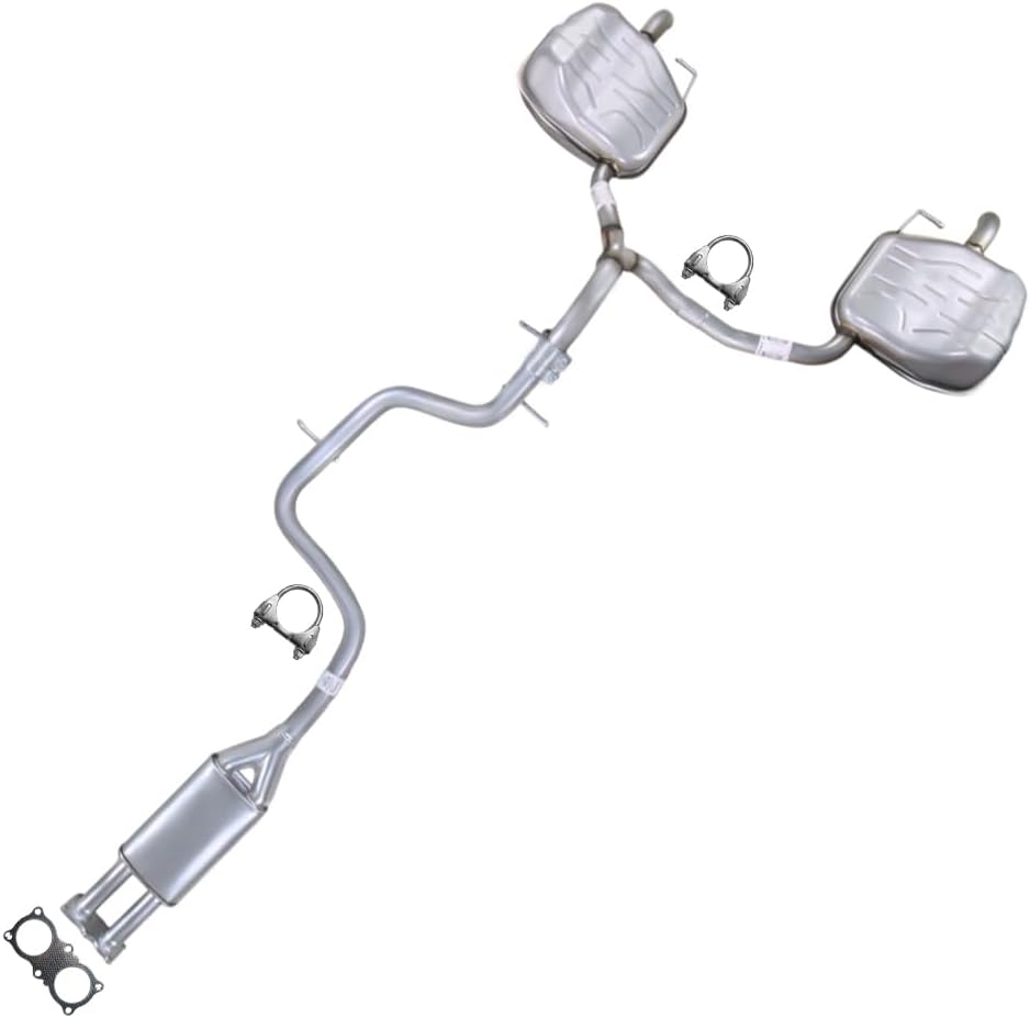 2008-2010 Volvo V70 3.2L Exhaust Resonator Pipe and Pair of Muffler