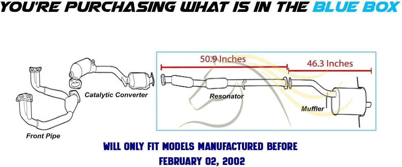 2002-2005 Subaru Forester 2.5L Resonator Pipe, Muffler Exhaust System Kit