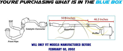 2002-2005 Subaru Forester 2.5L Resonator Pipe, Muffler Exhaust System Kit