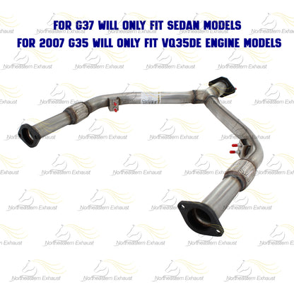 Exhaust Y Pipe for 2003-2008 Infiniti FX35 3.5L | 2007-2008 G35 3.5L | 2009-2013 G37 3.7L