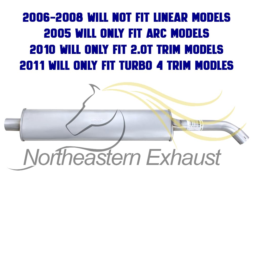 2005-2008 & 2010-2011 Saab 9-3 2.0L Exhaust Resonator Pipe and Muffler