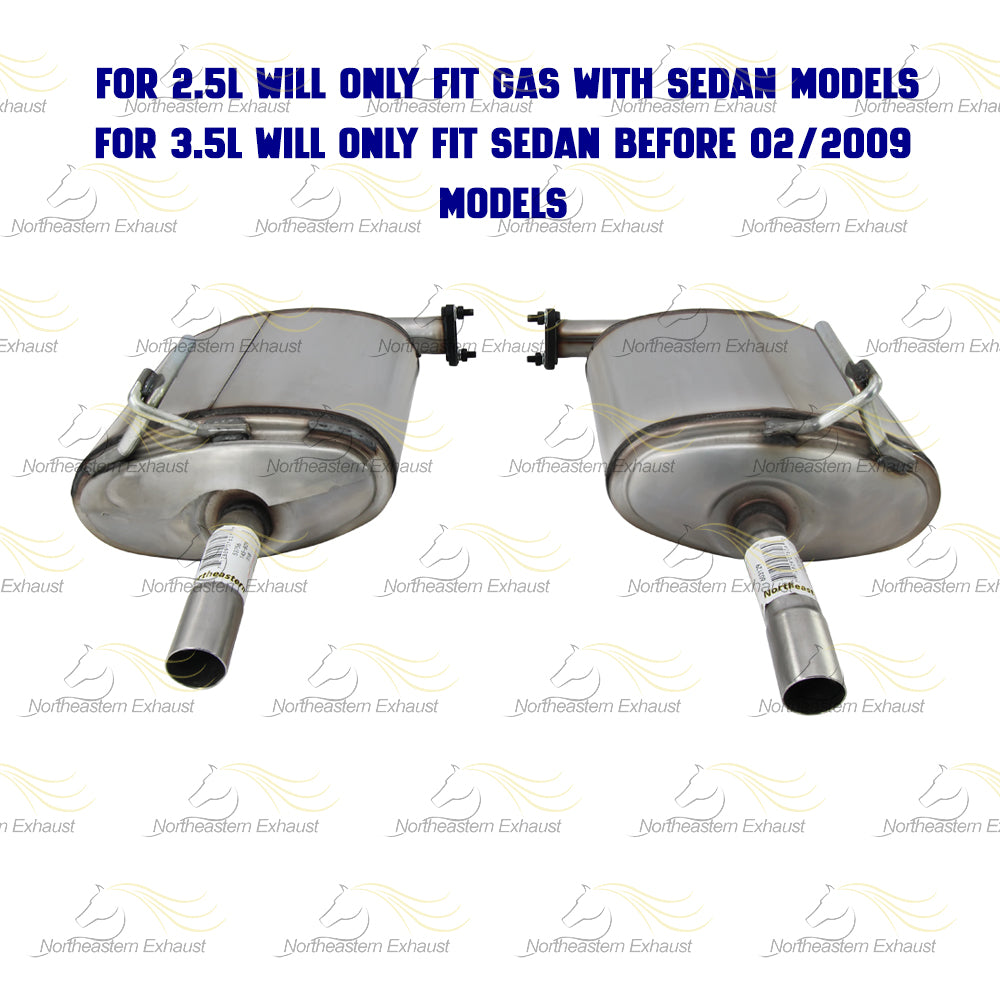 2007-2009 Nissan Altima 2.5L/3.5L Passenger and Driver-Side Exhaust Muffler