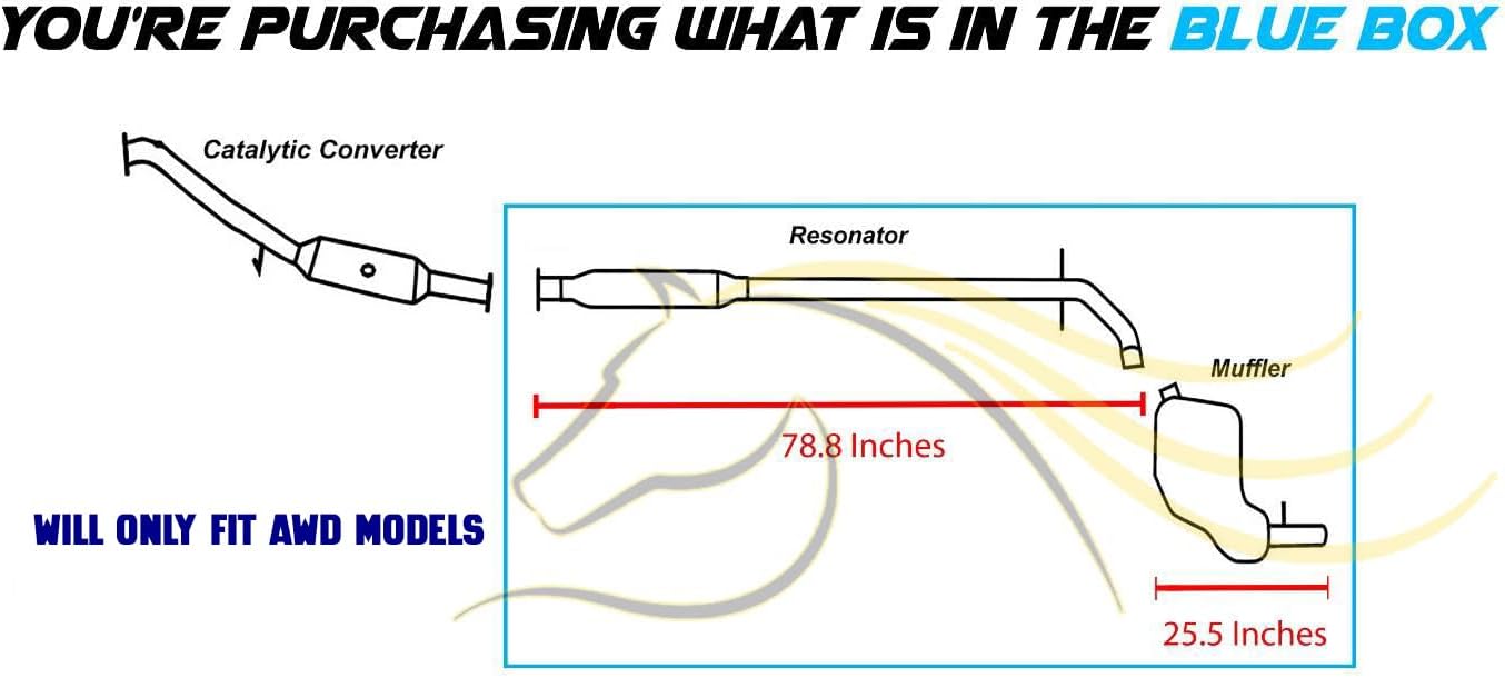Exhaust Resonator Pipe and Muffler for 2003-2007 Volvo XC70 | 2003-2004 Volvo V70 2.5L