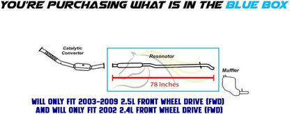 2001-2009 Volvo S60 2.3L 2.4L 2.5L Exhaust Resonator Pipe