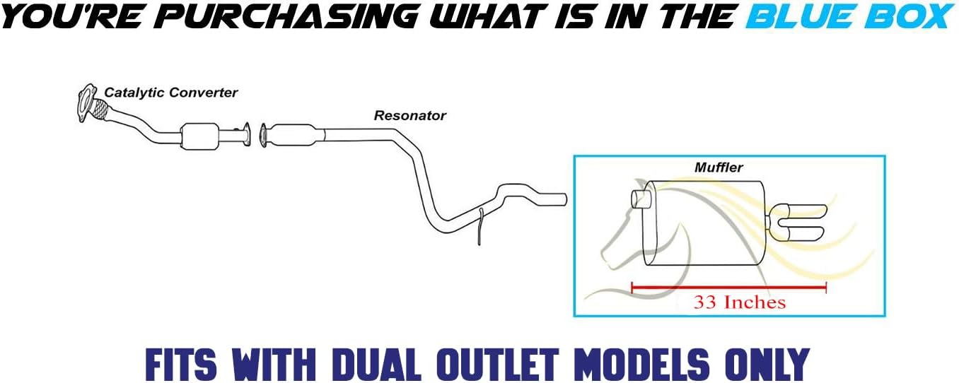 Exhaust Muffler for Chevy Cavalier 1995-2005 2.2L & 1996-2002 2.4L | Pontiac Sunfire 1999-2005 2.2L & 1999-2001 2.4L