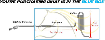 Exhaust Resonator Pipe and Muffler for 2007-2009 Chevy Equinox 3.4L | 2007-2009 Pontiac Torrent 3.4L