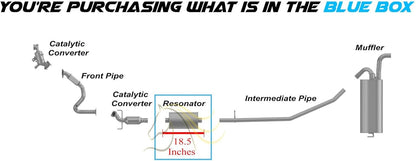 Exhaust Resonator for 2013-2018 Buick Encore 1.4L | 2015-2019 Chevrolet Trax 1.4L