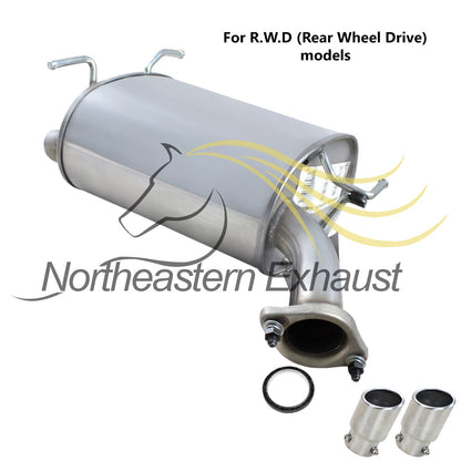 2003-2004 Infiniti G35 3.5L Exhaust Resonator Pipe & Muffler with Tips - For RWD Sedan models