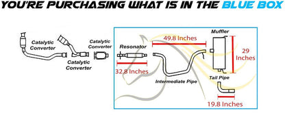 Exhaust Resonator, Pipes and Muffler for 2008-2010 Pontiac G6 | 2008 Saturn Aura | 3.5L