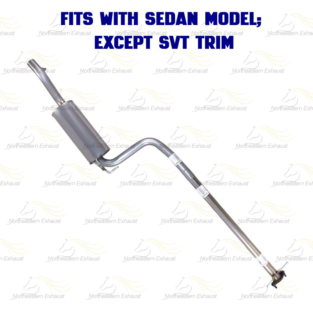 2000-2004 Ford Focus 2.0L Exhaust Resonator Pipe and Muffler