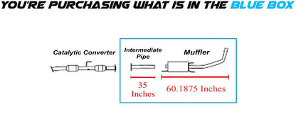 2005-2012 Toyota Tacoma 2.7L Exhaust Intermediate Pipe & Muffler - For 128" Wheelbase