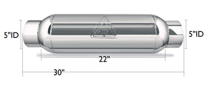 Universal Muffler/Resonator 5" ID Performance Turbine
