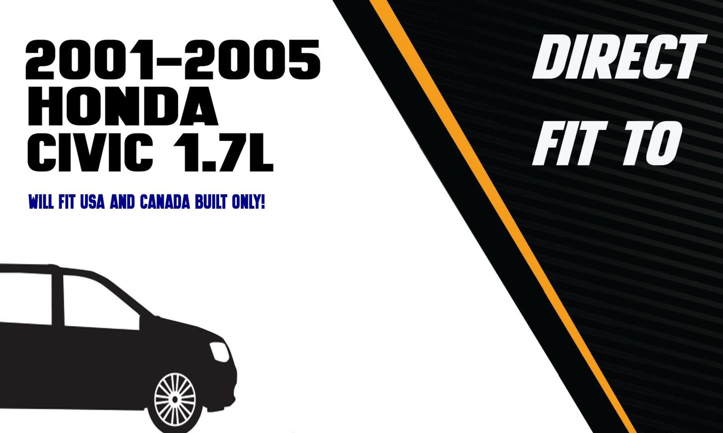 2001-2005 Honda Civic 1.7L Manifold Catalytic, Pipe, Resonator & Muffler Complete Exhaust System Kit