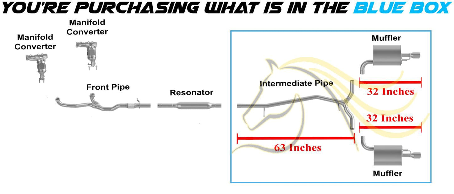 Intermediate Pipe and Mufflers for 2011-2016 Ford Explorer 3.5L | 2012-2015 Explorer 2.0L