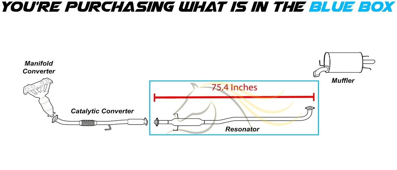 Exhaust Resonator Pipe for 1998-2002 Chevy Prizm and Toyota Corolla 1.8L