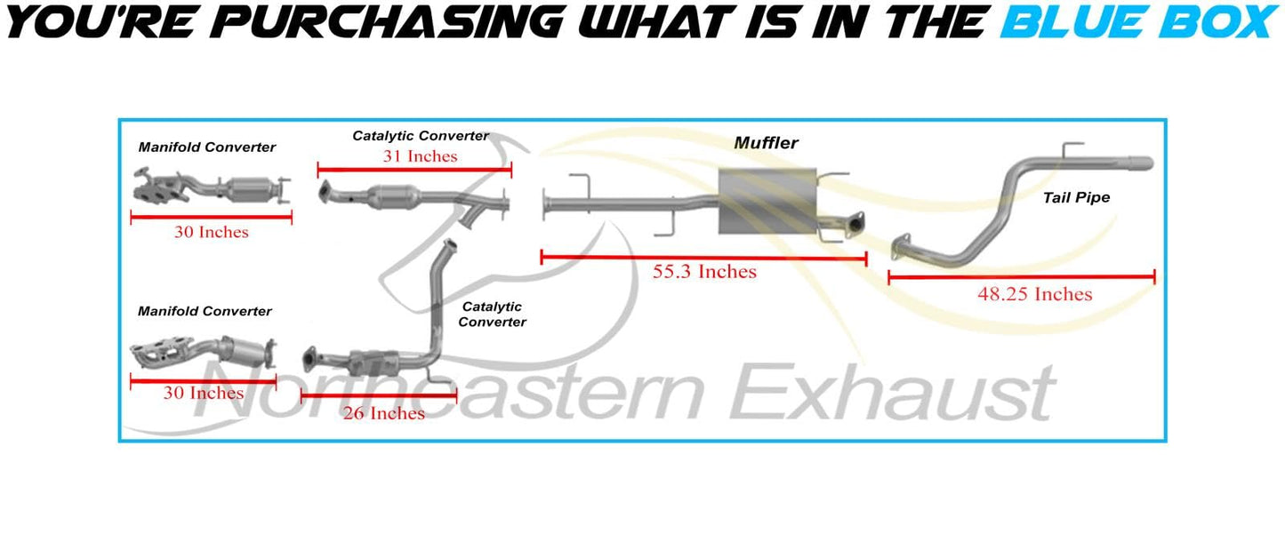 2003-2009 Toyota 4Runner 4.0L Pair of Manifolds, Catalytic Converters, Muffler and Tail Pipe | EPA Approved