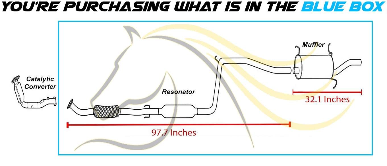 Exhaust Resonator and Muffler for 1997-2003 Ford Escort | 1997-1999 Mercury Tracer | 2.0L