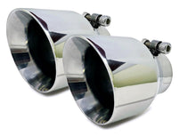 Colt Exhaust | (2 Pack) Stainless Steel Double Wall Round Exhaust Tips 2.5" Inches ID x 4" OD and 5.5" Long (Bolt on) | Automotive Replacement Part