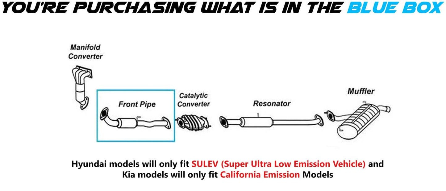Front Exhaust Pipe for 2011-2013 Hyundai Tucson 2.0L | 2010-2013 Tucson 2.4L | 2011-2016 Kia Sportage 2.4L | Hyundai - For SULEV | Kia - For California Emission