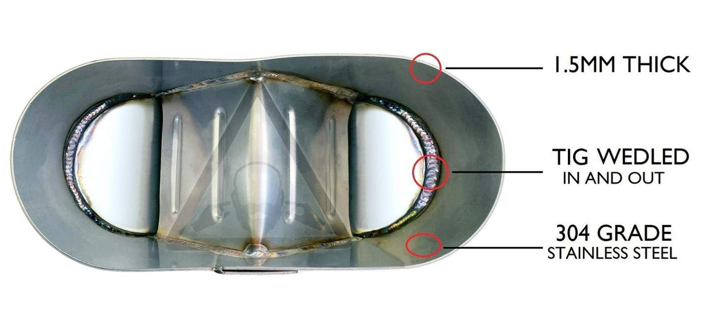 Universal Single Chamber Performance Muffler (2.5" ID/OD x 19" Long)