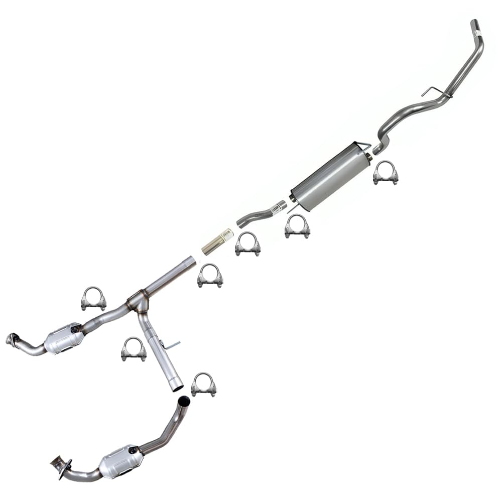 2004-2005 Ford F-150 5.4L Complete Exhaust System Kit with Catalytic Converters | For RWD