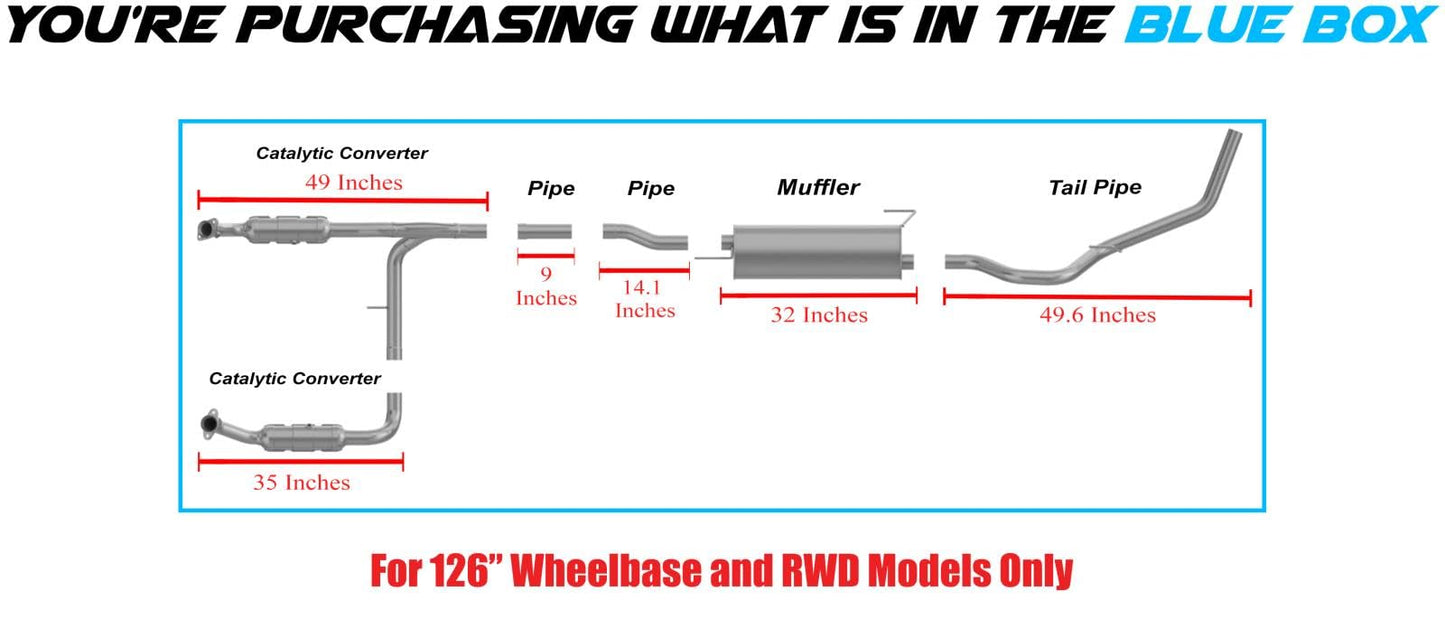 2004-2005 Ford F-150 5.4L Complete Exhaust System Kit with Catalytic Converters | For RWD